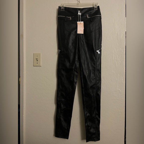 Tiger Mist Pants - Black Leather Pants- Tiger Mist